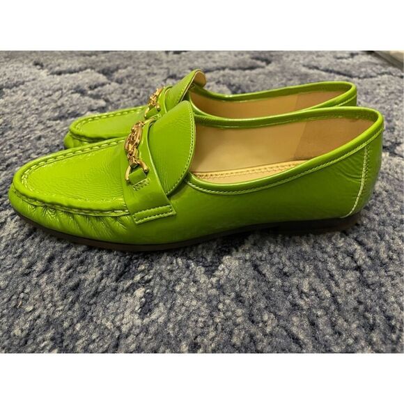 Sam Edelman Lucca Green Lea Slip On Heel Loafers Women's Size 6.5 New - Picture 6 of 9